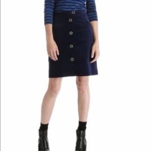 Joe Fresh A-Line Black Velvet Button Down Skirt 6